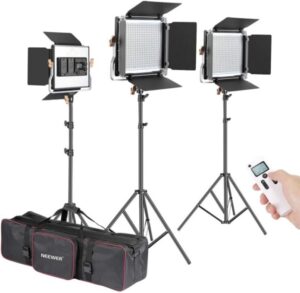 Neewer 3 Packs Advanced 2.4G 480 LED Video Light Photography Lighting Kit