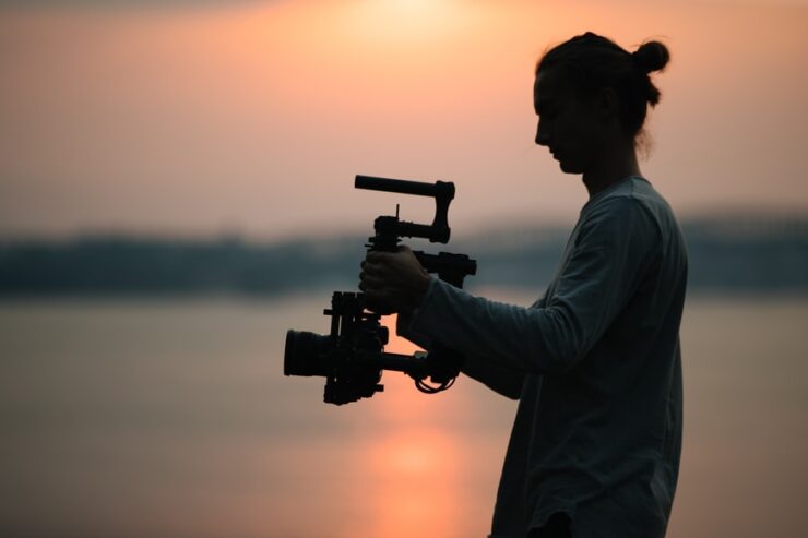 sunset cameraman